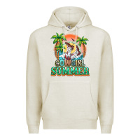 Oatmeal Heather Cowgirl summer Premium Hoodie - NancyCooperArtShop