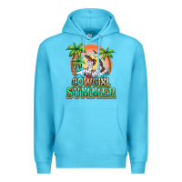 Ocean Blue Cowgirl summer Premium Hoodie - NancyCooperArtShop