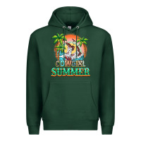 Sports Green Cowgirl summer Premium Hoodie - NancyCooperArtShop