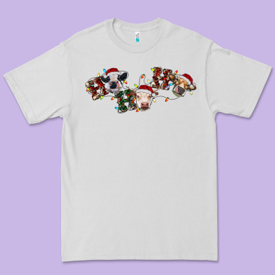 Hohoho Christmas Cows Premium Tee Designed By Ranaportraitstore
