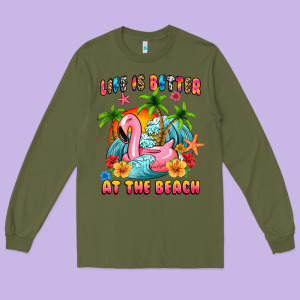 Life Is Better At The Beach Long Sleeve Tee Designed By Maliassmallbusiness