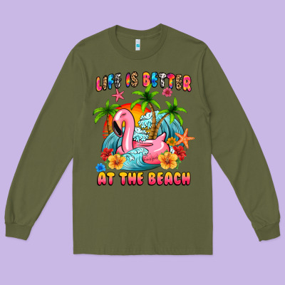 Life Is Better At The Beach Long Sleeve Tee Designed By Maliassmallbusiness