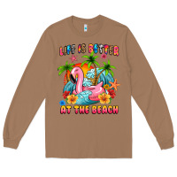 Toasted Coconut life is better at the beach Long Sleeve Tee - MaliasSmallBusiness