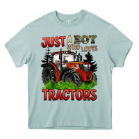 Arona just a boy who loves tractors red tractor Heavy Core Tee - BarkalooDesign