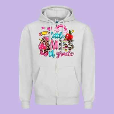 Little Miss Fourth Grade Zipper Hoodie Designed By Nancycooperartshop