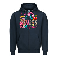 Navy little miss fourth grade Zipper Hoodie - NancyCooperArtShop