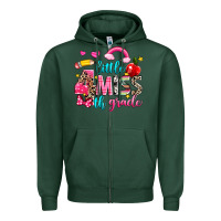 Sports Green little miss fourth grade Zipper Hoodie - NancyCooperArtShop