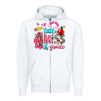White little miss fourth grade Zipper Hoodie - NancyCooperArtShop