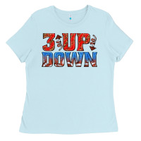 Baby Blue 3 up 3 down football Ladies Tee - texasbilliewilder