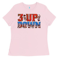 Bubblegum Pink 3 up 3 down football Ladies Tee - texasbilliewilder