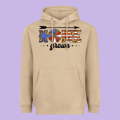 Home Grown American Flag Windmill Heavyweight Hoodie Designed By Jasminsmagicworld