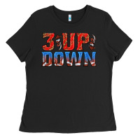Black 3 up 3 down football Ladies Tee - texasbilliewilder