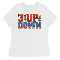 White 3 up 3 down football Ladies Tee - texasbilliewilder