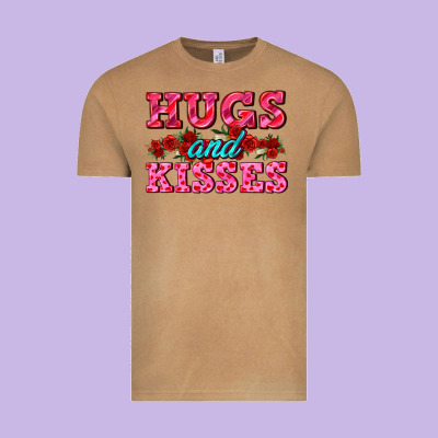 Hugs And Kisses Valentines Vintage Tee Designed By Adodesignshop