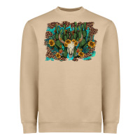 Mushroom leopard bull skull cactus sunflowers Heavyweight Sweatshirt - AdoDesignShop