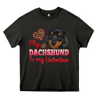 Asphalt my dachshund is my valentine Heavy Core Tee - RanaPortraitStore