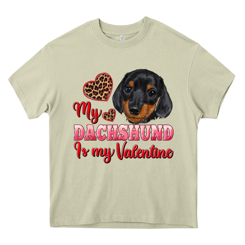 My Dachshund Is My Valentine Heavy Core Tee by RanaPortraitStore | Teevron