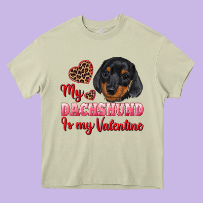 My Dachshund Is My Valentine Heavy Core Tee Designed By Ranaportraitstore