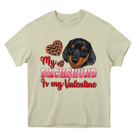 Mossy my dachshund is my valentine Heavy Core Tee - RanaPortraitStore