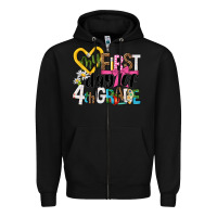 Black my first day of 4th grade Zipper Hoodie - NancyCooperArtShop
