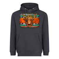 Smoke highland cow western background Heavyweight Hoodie - Jasminsmagicworld