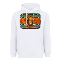 White highland cow western background Heavyweight Hoodie - Jasminsmagicworld