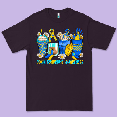 Down Syndrome Coffee Cups Premium Tee Designed By Zillion Design Studio