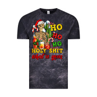 Cloud Black Christmas ho ho ho holy shit what a year skeleton Vintage Tee - AdoDesignShop