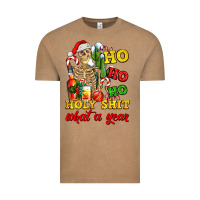 Vintage Coffee Christmas ho ho ho holy shit what a year skeleton Vintage Tee - AdoDesignShop