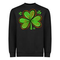 Black st patricks day shamrock with glitter Heavyweight Sweatshirt - Artiststas
