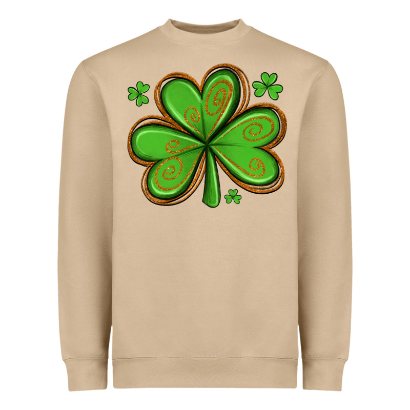 St Patricks Day Shamrock With Glitter Heavyweight Sweatshirt by Artiststas | Teevron