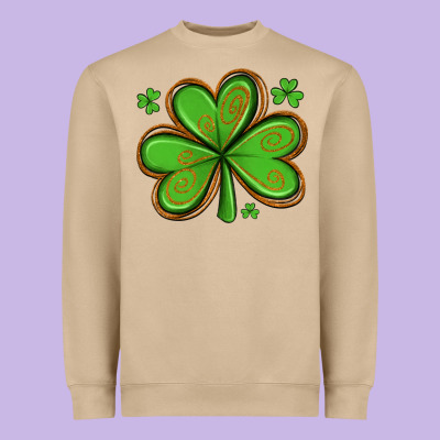 St Patricks Day Shamrock With Glitter Heavyweight Sweatshirt Designed By Artiststas