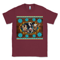 Burgundy western baby cow turquoise gemstones  leopards Classic Tee - BarkalooDesign