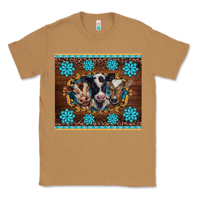 Western Baby Cow Turquoise Gemstones  Leopards Classic Tee by BarkalooDesign | Teevron