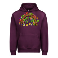 Mauve Wine Mardi Gras rainbow Urban Hoodie - HowdyJamesFarm