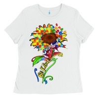 White be kind autism sunflower Ladies Tee - Zillion Design Studio
