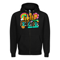Black hello preschool Zipper Hoodie - NancyCooperArtShop