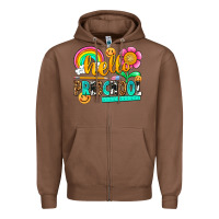 Chestnut hello preschool Zipper Hoodie - NancyCooperArtShop