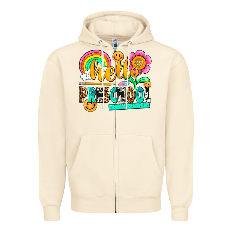Hello Preschool Zipper Hoodie by NancyCooperArtShop | Teevron