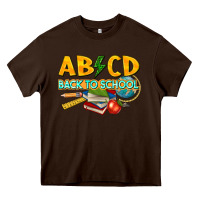 Chocolate Brown abcd back to school Heavy Core Tee - texasbilliewilder