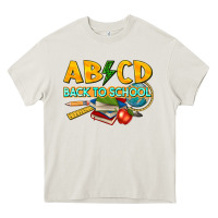 Cream abcd back to school Heavy Core Tee - texasbilliewilder