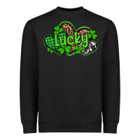 Black st patricks day lucky western hearts Heavyweight Sweatshirt - Artiststas