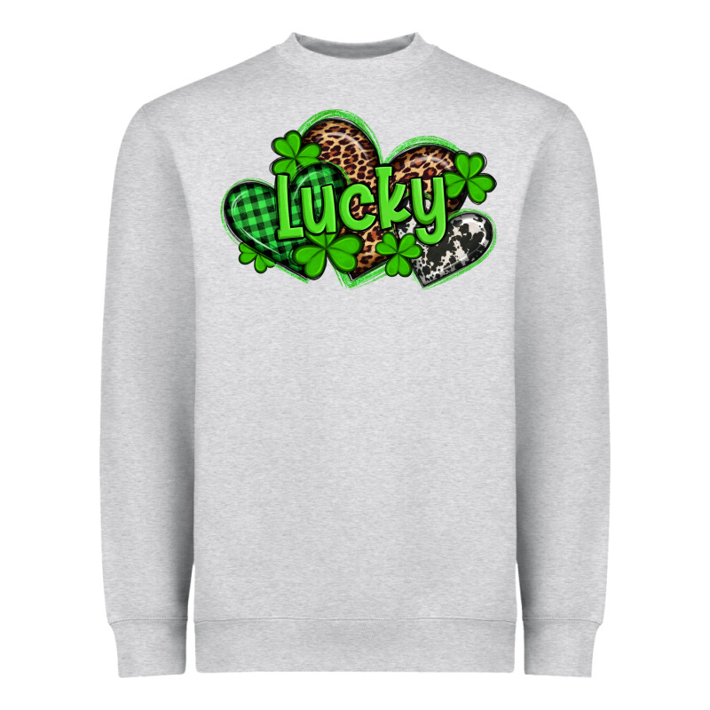 St Patricks Day Lucky Western Hearts Heavyweight Sweatshirt by Artiststas | Teevron