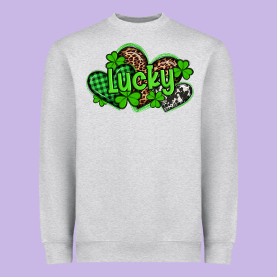 St Patricks Day Lucky Western Hearts Heavyweight Sweatshirt Designed By Artiststas