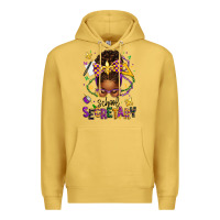 Antique Gold mardi gras school secretary afro messy bun Premium Hoodie - texasbilliewilder