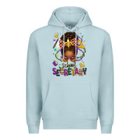 Blue Mist mardi gras school secretary afro messy bun Premium Hoodie - texasbilliewilder