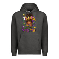 Charcoal Heather mardi gras school secretary afro messy bun Premium Hoodie - texasbilliewilder
