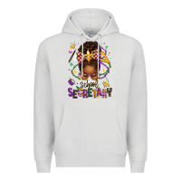 Dove Grey mardi gras school secretary afro messy bun Premium Hoodie - texasbilliewilder
