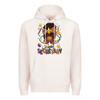 Pale Pink mardi gras school secretary afro messy bun Premium Hoodie - texasbilliewilder