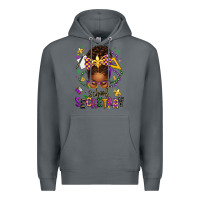 Rock mardi gras school secretary afro messy bun Premium Hoodie - texasbilliewilder